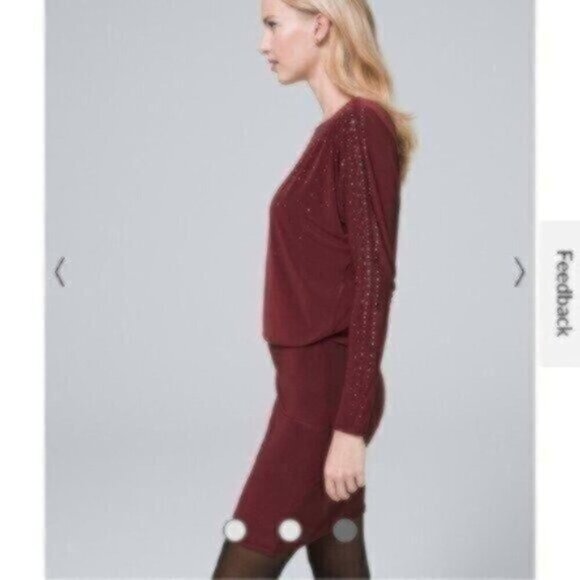 NWOT White House Black Market Stud-Detail Knit Blouson Dress - Picture 3 of 3